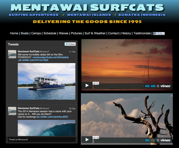 Mentawai SurfCats - Surfing Boat Adventure Charters Mentawai Islands, Indonesia Mentawai SurfCats - Developed & Hosted by ActivLab